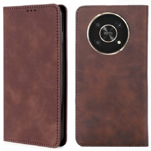Bescherming Hoesje voor Honor Magic 4 Lite 5G Folio-hoesje Zijdezacht Leereffect