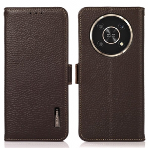 Leren Hoesje voor Honor Magic 4 Lite 5G Echt Litchi-leer Khazneh Rfid