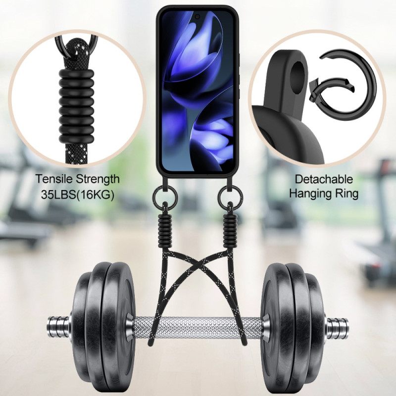 Cover Hoesje Google Pixel 10 / 10 Pro Telefoonhoesje Kaarthouder Met Koord