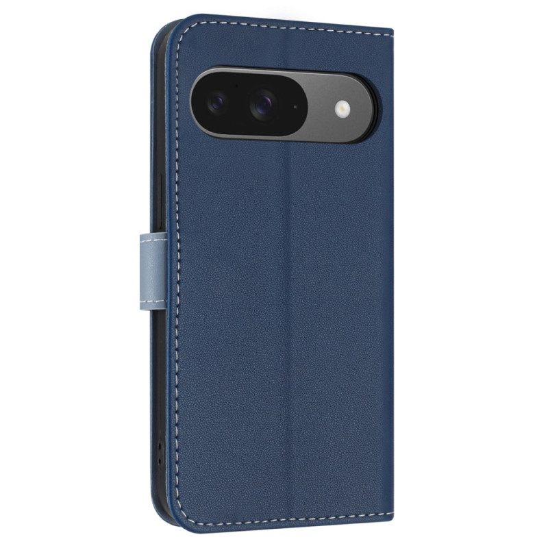 Flip Case Leren Google Pixel 10 / 10 Pro Tweekleurig Met Koord