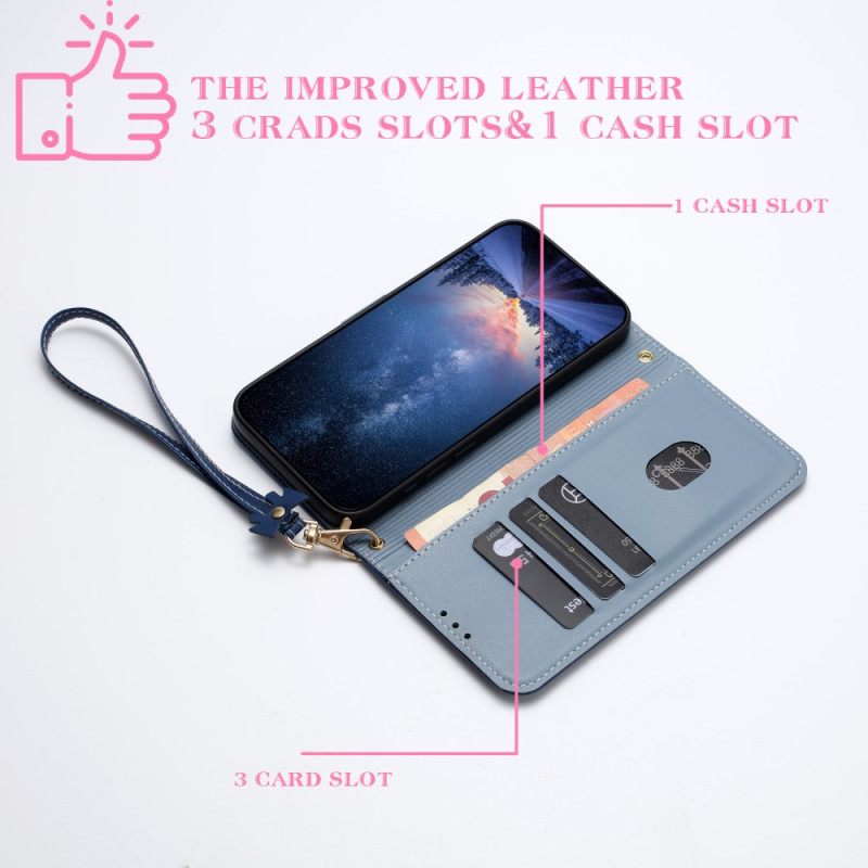 Flip Case Leren Google Pixel 10 / 10 Pro Tweekleurig Met Koord