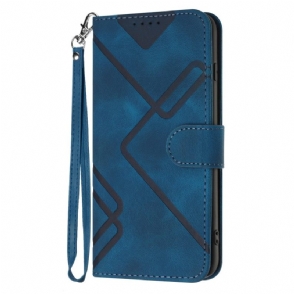 Folio-hoesje Google Pixel 10 / 10 Pro Geometrische Lijnen En Bandje