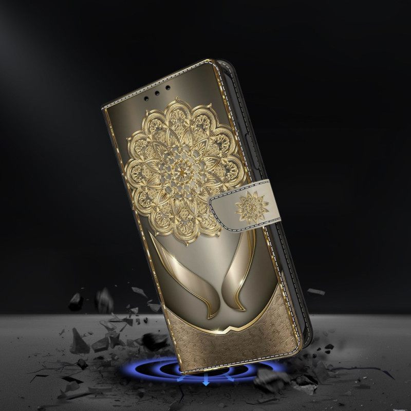 Folio-hoesje Google Pixel 10 / 10 Pro Telefoonhoesje Glanzende Gouden Bloemen