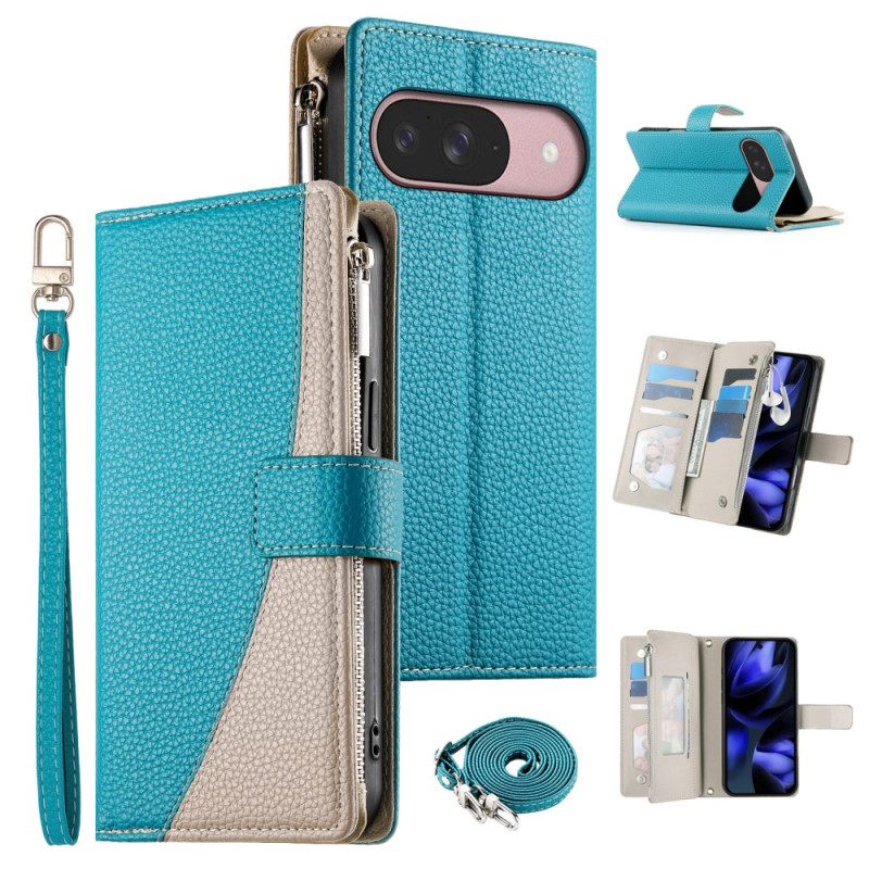 Folio-hoesje Google Pixel 10 / 10 Pro Tweekleurige Portemonnee Met Bandjes