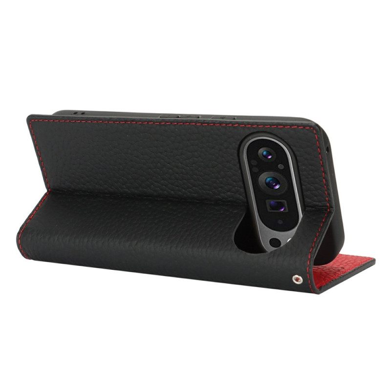 Folio-hoesje Voor Google Pixel 10 / 10 Pro Gestructureerd Leren Bandje