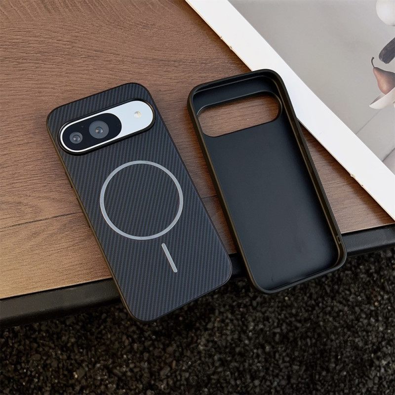 Hoesje Google Pixel 10 / 10 Pro Magsafe-compatibel Koolstofvezeltextuur Bescherming Hoesje
