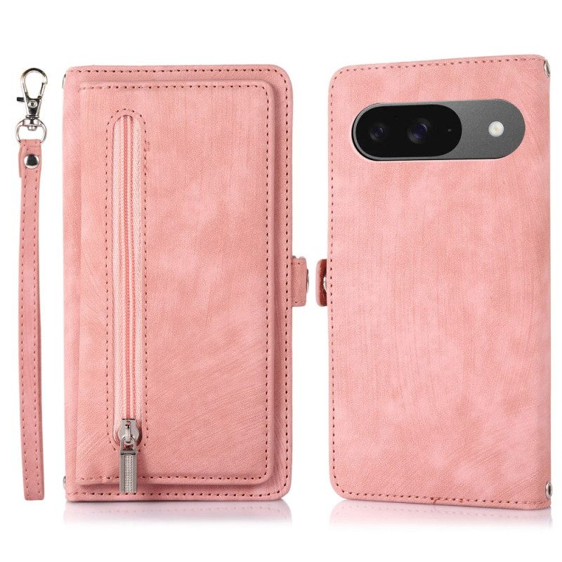 Leren Hoesje Google Pixel 10 / 10 Pro / 9 / Pro Effect Portemonnee Suède Bescherming Hoesje