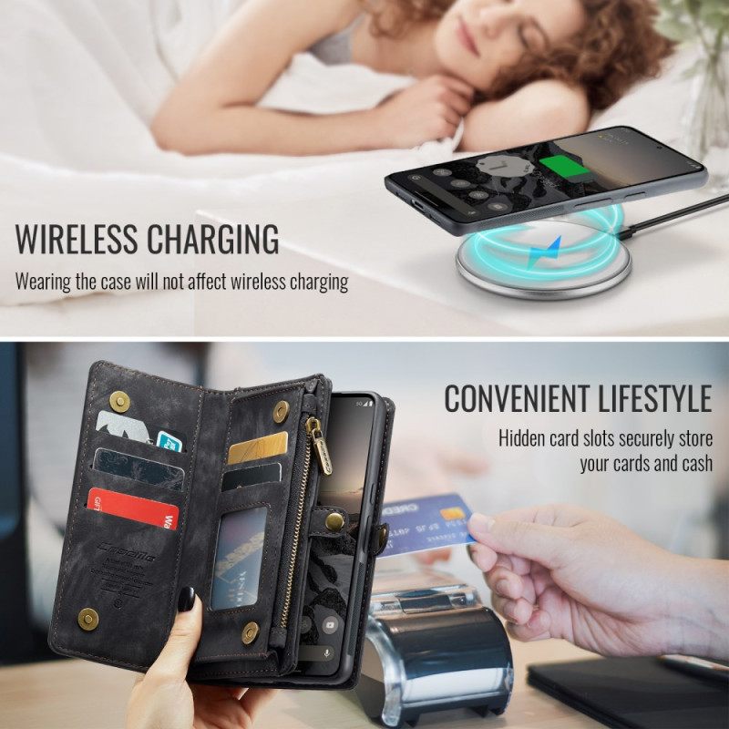 Leren Hoesje Google Pixel 10 / 10 Pro Afneembaar Etui En Polsbandje