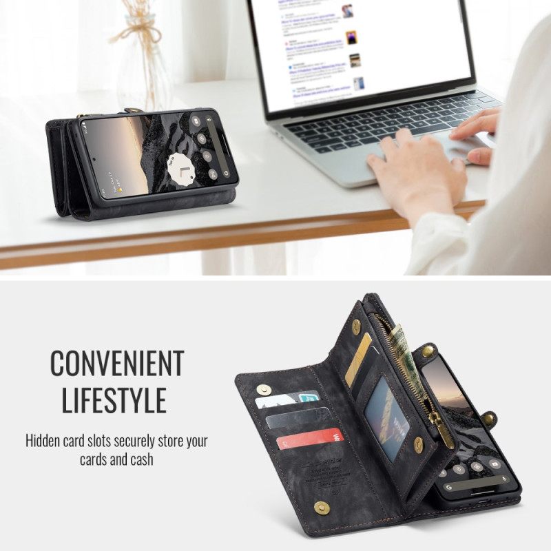 Leren Hoesje Google Pixel 10 / 10 Pro Afneembaar Etui En Polsbandje