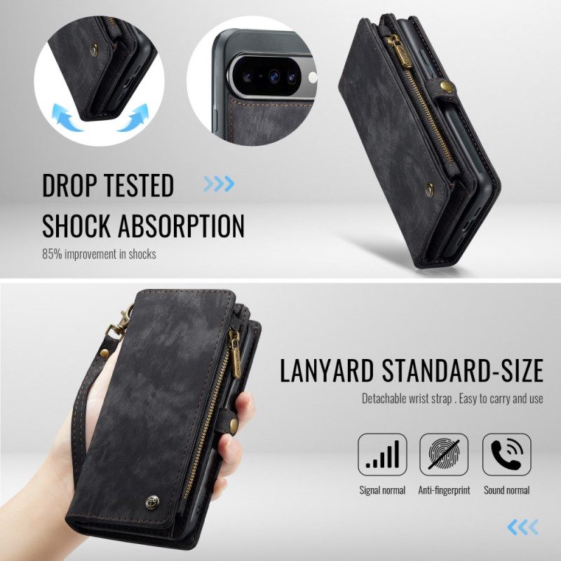 Leren Hoesje Google Pixel 10 / 10 Pro Afneembaar Etui En Polsbandje