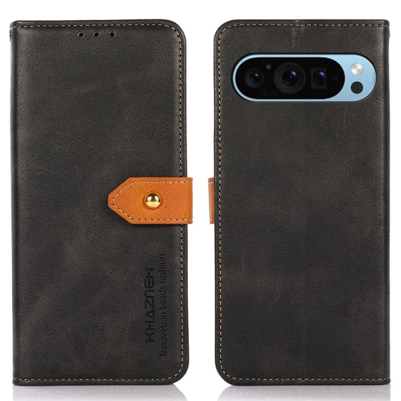 Leren Hoesje Google Pixel 10 / 10 Pro Khazneh Gouden Sluiting Bescherming Hoesje