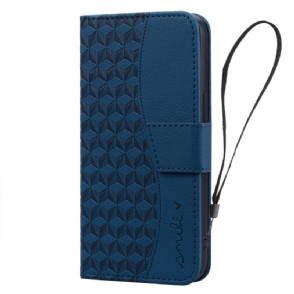 Leren Hoesje Google Pixel 10 / 10 Pro Lach- En Diamantpatroon Bescherming Hoesje