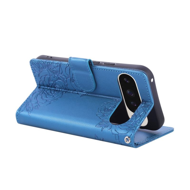 Leren Hoesje Google Pixel 10 / 10 Pro Rozenprint