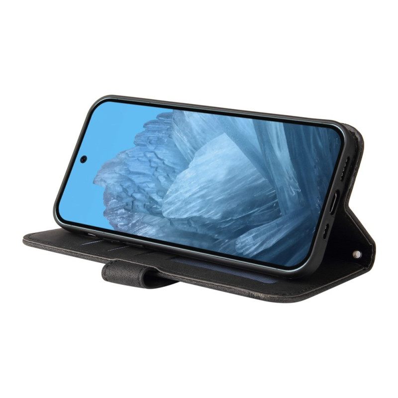 Leren Hoesje Voor Google Pixel 10 / 10 Pro Klinknagels En Bandje