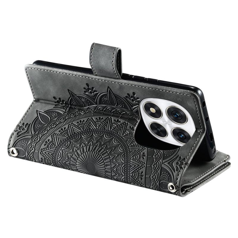 Cover Xiaomi Redmi Note 14 Pro 5g Portemonnee Met Mandala Suède-effect