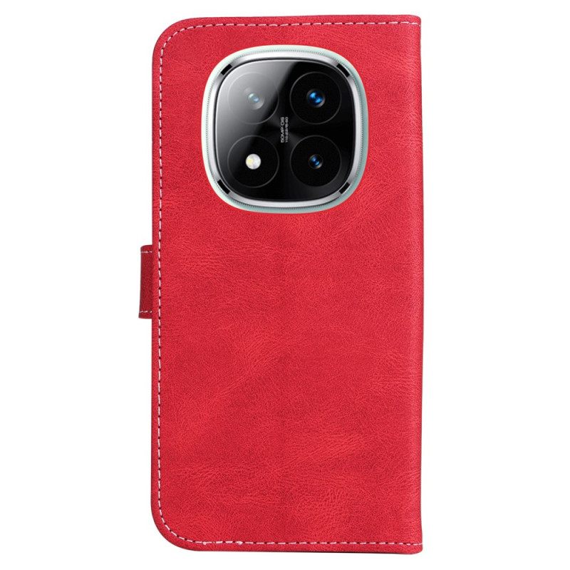 Flip Case Leren Xiaomi Redmi Note 14 Pro 5g Driekleurig Bandje