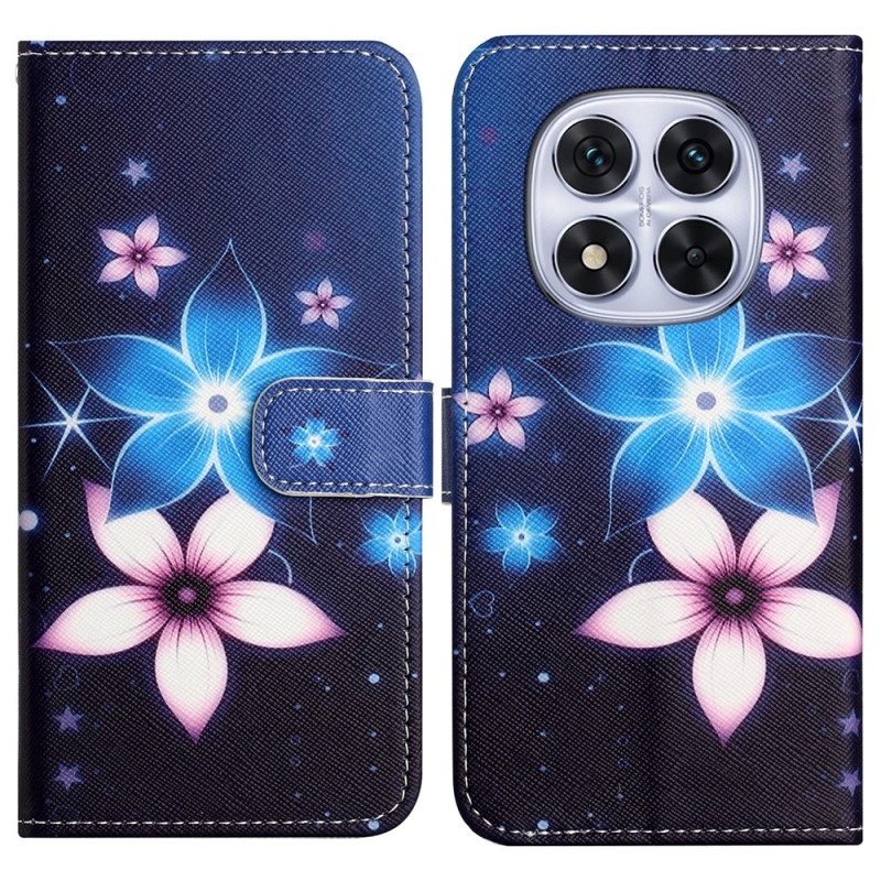 Flip Case Leren Xiaomi Redmi Note 14 Pro 5g Maanbloemen