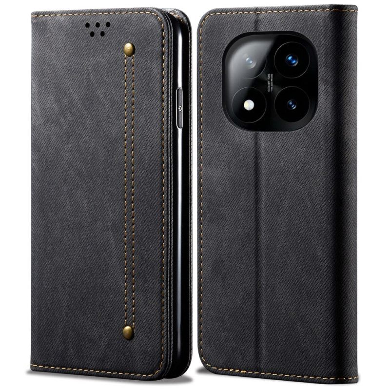 Folio-hoesje Xiaomi Redmi Note 14 Pro 5g Denimstof Bescherming Hoesje