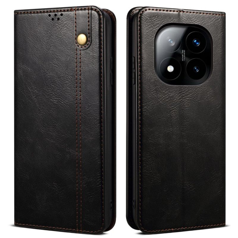 Folio-hoesje Xiaomi Redmi Note 14 Pro 5g Gewaxt Kunstleer Bescherming Hoesje