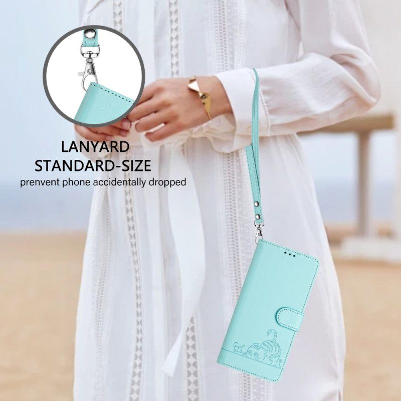 Folio-hoesje Xiaomi Redmi Note 14 Pro 5g Telefoonhoesje Rfid-bescherming Kattenscène