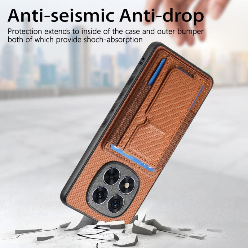 Hoesje Xiaomi Redmi Note 14 Pro 5g Koolstofvezel Standaard En Kaarthouder