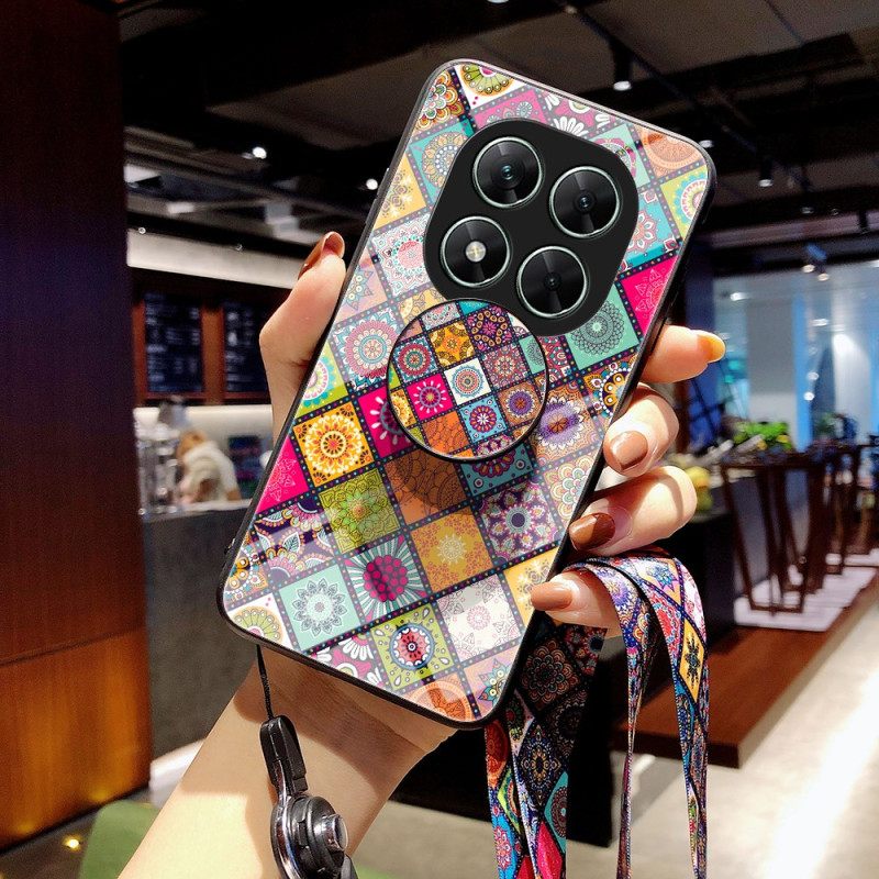 Hoesje Xiaomi Redmi Note 14 Pro 5g Patchwork Bandje En Ringhouder