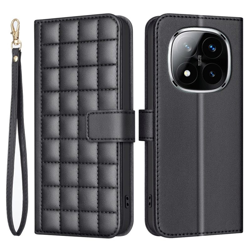 Leren Hoesje Voor Xiaomi Redmi Note 14 Pro 5g Premium Gewatteerde Band