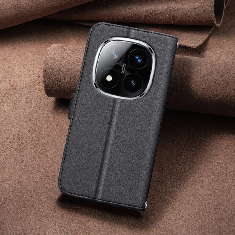 Leren Hoesje Voor Xiaomi Redmi Note 14 Pro 5g Premium Gewatteerde Band