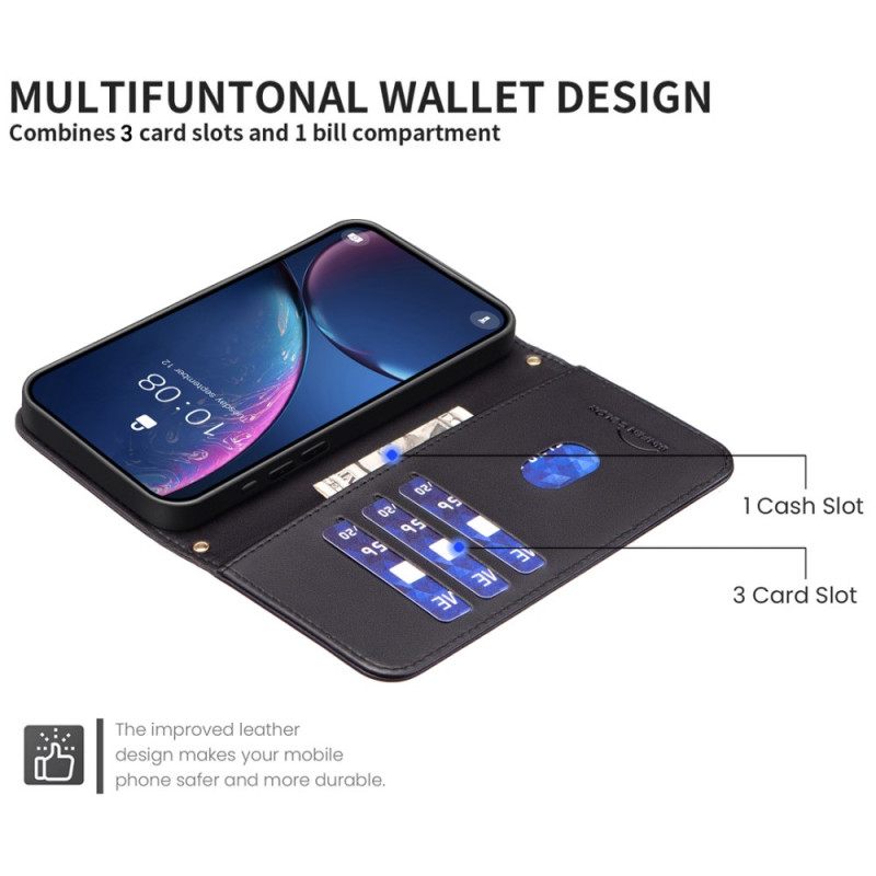 Leren Hoesje Voor Xiaomi Redmi Note 14 Pro 5g Premium Gewatteerde Band