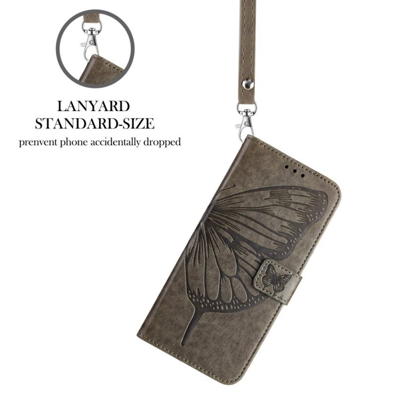 Leren Hoesje Xiaomi Redmi Note 14 Pro 5g Grafische Vlinder Bescherming Hoesje