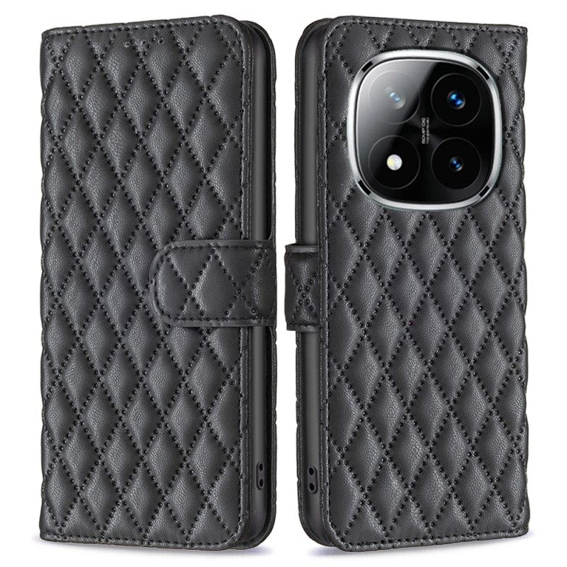 Leren Hoesje Xiaomi Redmi Note 14 Pro 5g Klassiek Gewatteerd Bescherming Hoesje