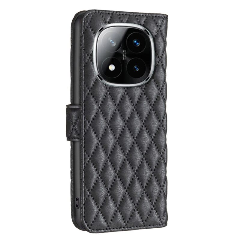 Leren Hoesje Xiaomi Redmi Note 14 Pro 5g Klassiek Gewatteerd Bescherming Hoesje