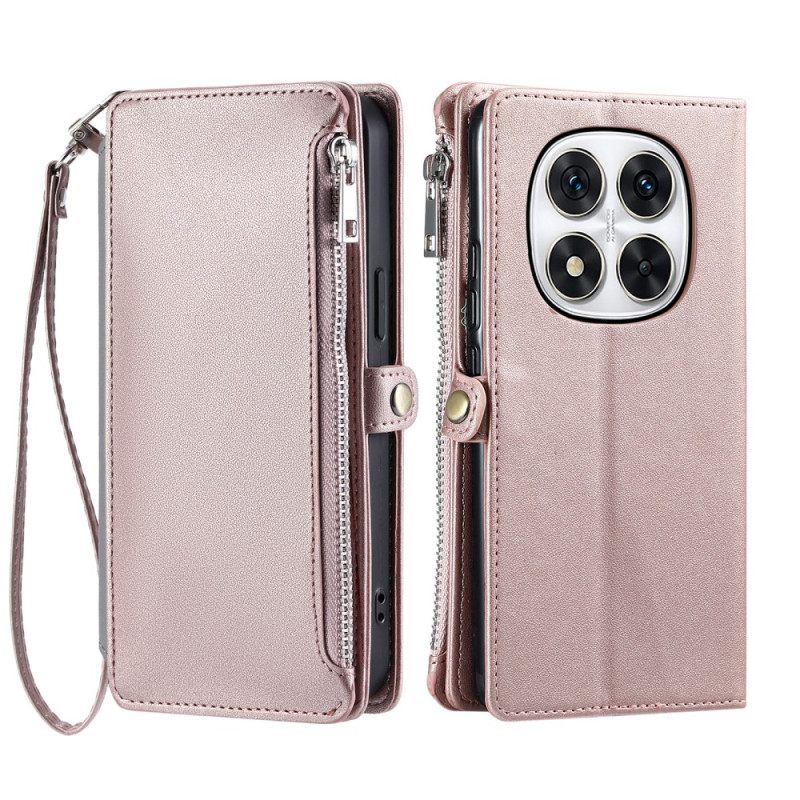 Leren Hoesje Xiaomi Redmi Note 14 Pro 5g Portemonnee Met Riem Bescherming Hoesje