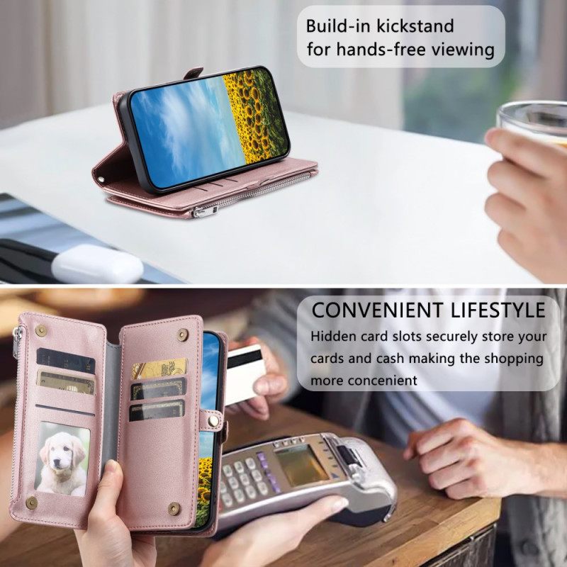 Leren Hoesje Xiaomi Redmi Note 14 Pro 5g Portemonnee Met Riem Bescherming Hoesje