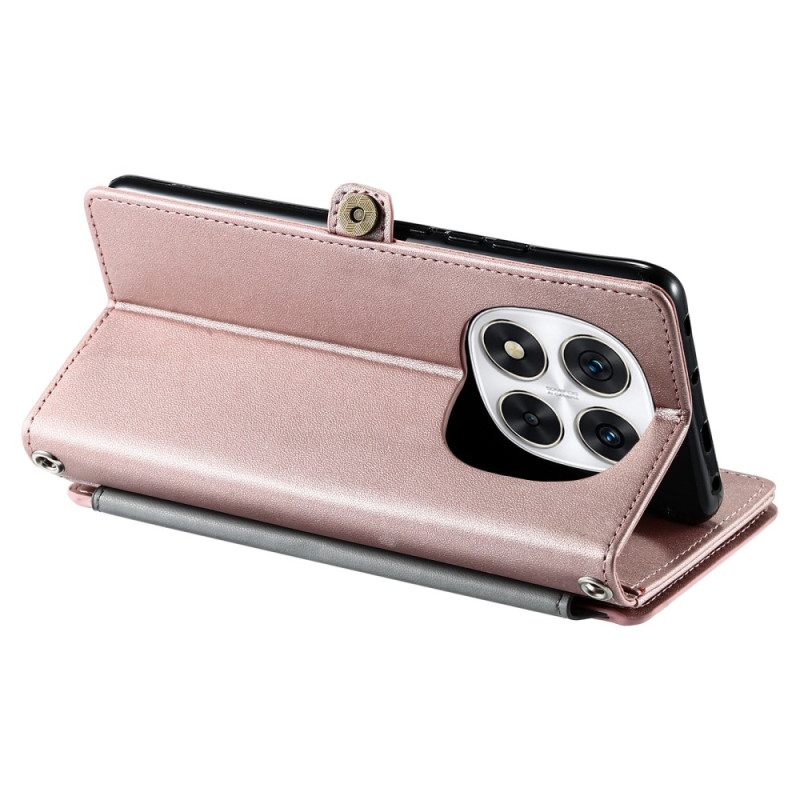 Leren Hoesje Xiaomi Redmi Note 14 Pro 5g Portemonnee Met Riem Bescherming Hoesje