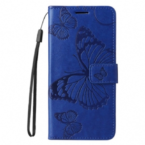 Leren Hoesje Xiaomi Redmi Note 14 Pro 5g Reuzenvlinders Bescherming Hoesje