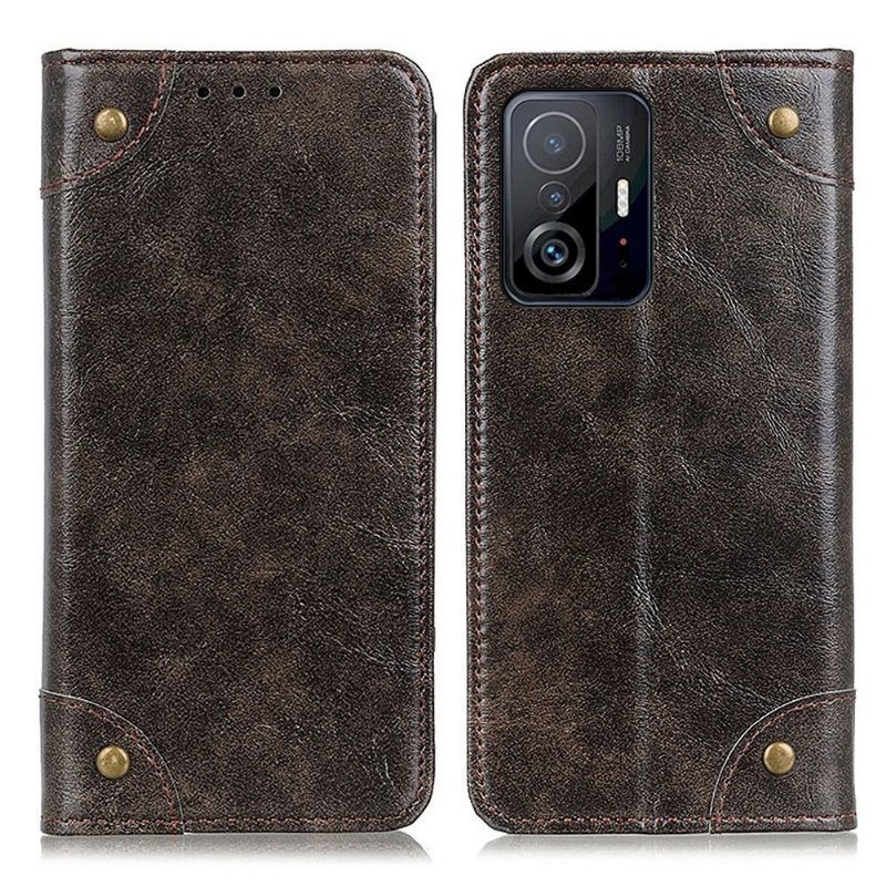 Cover voor Xiaomi 11T / 11T Pro Simon Kunstleer Klinknagels