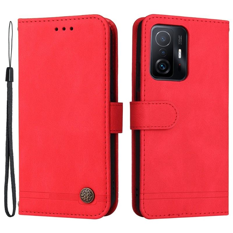 Flip Case voor Xiaomi 11T / 11T Pro Retro-stijl Met Klinknagel