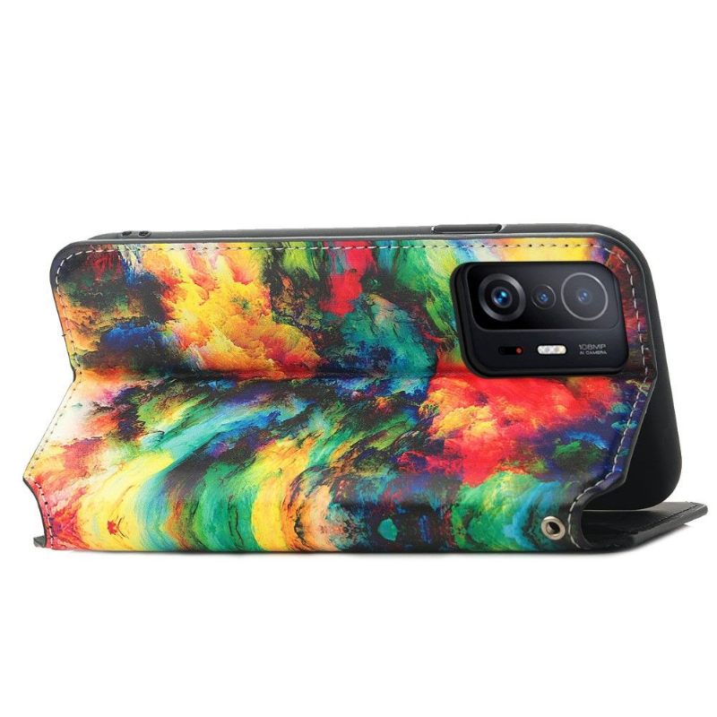 Folio-hoesje voor Xiaomi 11T / 11T Pro Anti-fall Iriserende Wolk
