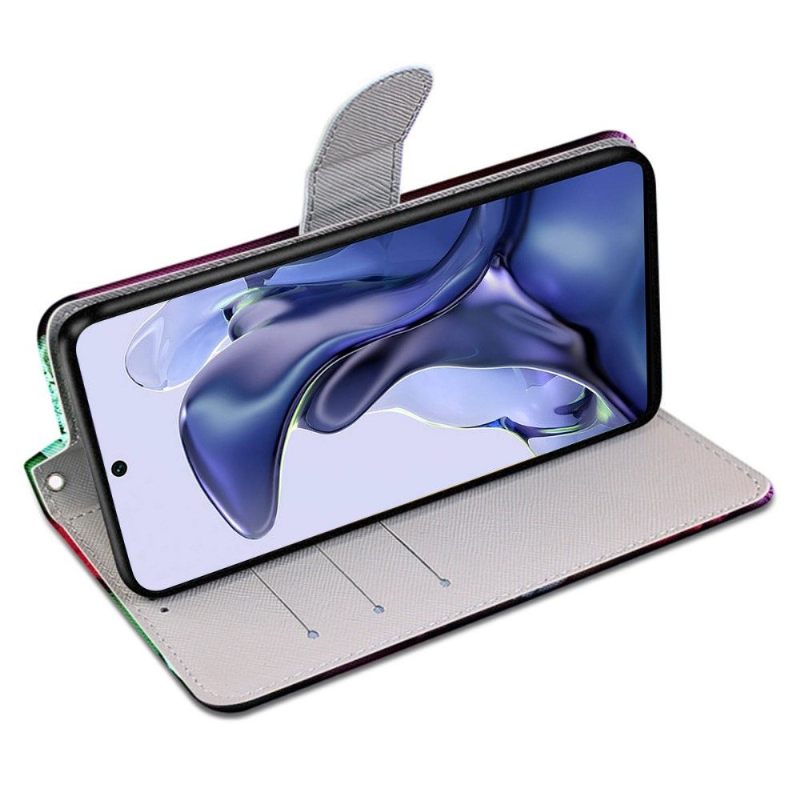 Folio-hoesje voor Xiaomi 11T / 11T Pro Anti-fall Macarons