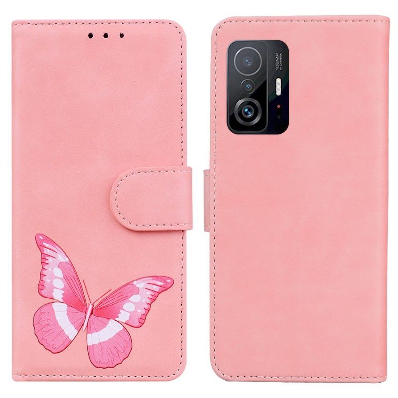 Folio-hoesje voor Xiaomi 11T / 11T Pro Bescherming Hoesje Kleurrijke Vlinderbescherming