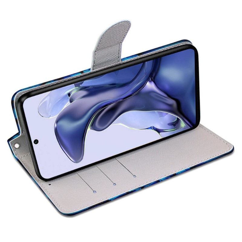 Folio-hoesje voor Xiaomi 11T / 11T Pro Blauwe En Roze Vlinders
