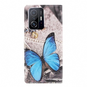Folio-hoesje voor Xiaomi 11T / 11T Pro Blauwe Vlinder