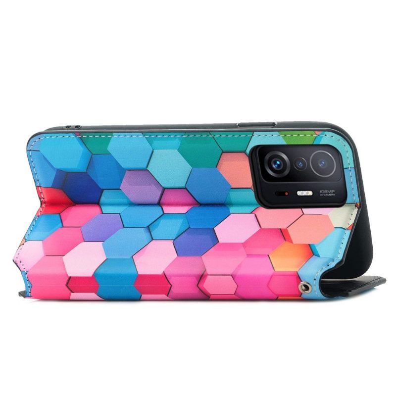 Folio-hoesje voor Xiaomi 11T / 11T Pro Gekleurde Honingraat