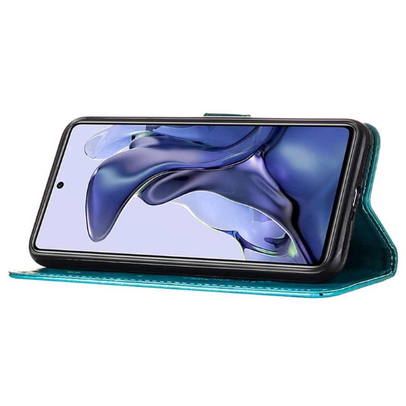 Folio-hoesje voor Xiaomi 11T / 11T Pro Kaarthouder Met Vlinderbloem