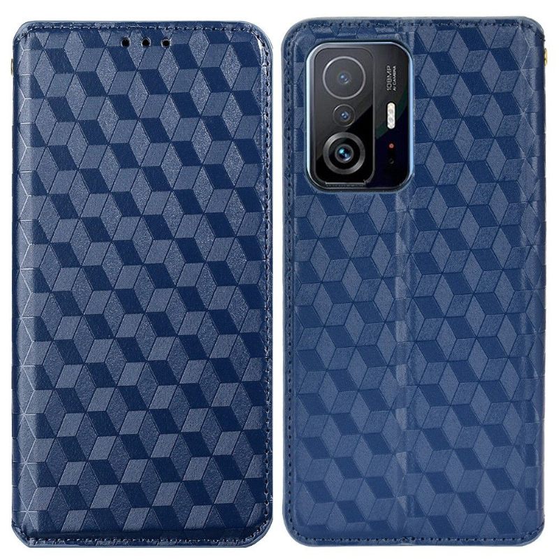 Leren Hoesje voor Xiaomi 11T / 11T Pro Folio-hoesje Ontwerpgeometrie