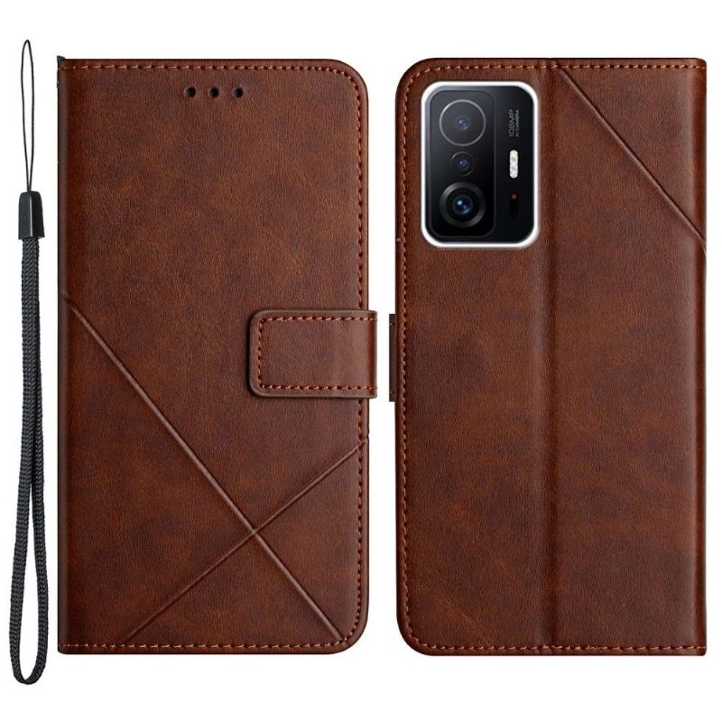 Leren Hoesje voor Xiaomi 11T / 11T Pro Imitatieleer X-lijnen