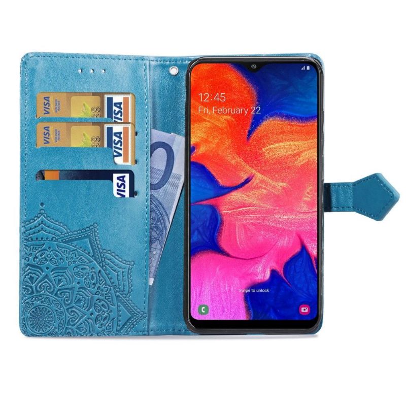 Folio-hoesje voor Samsung Galaxy A10 Reliëf Bloem Mandala