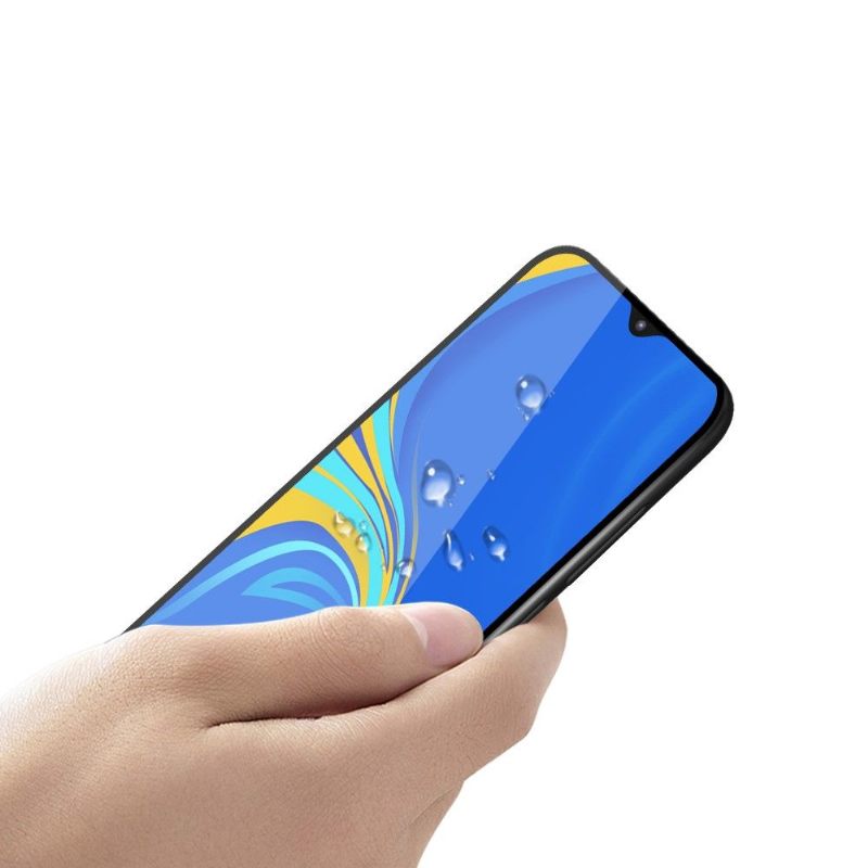 Samsung Galaxy A10 - Schermbeschermer Van Gehard Glas Op Ware Grootte - Zwart