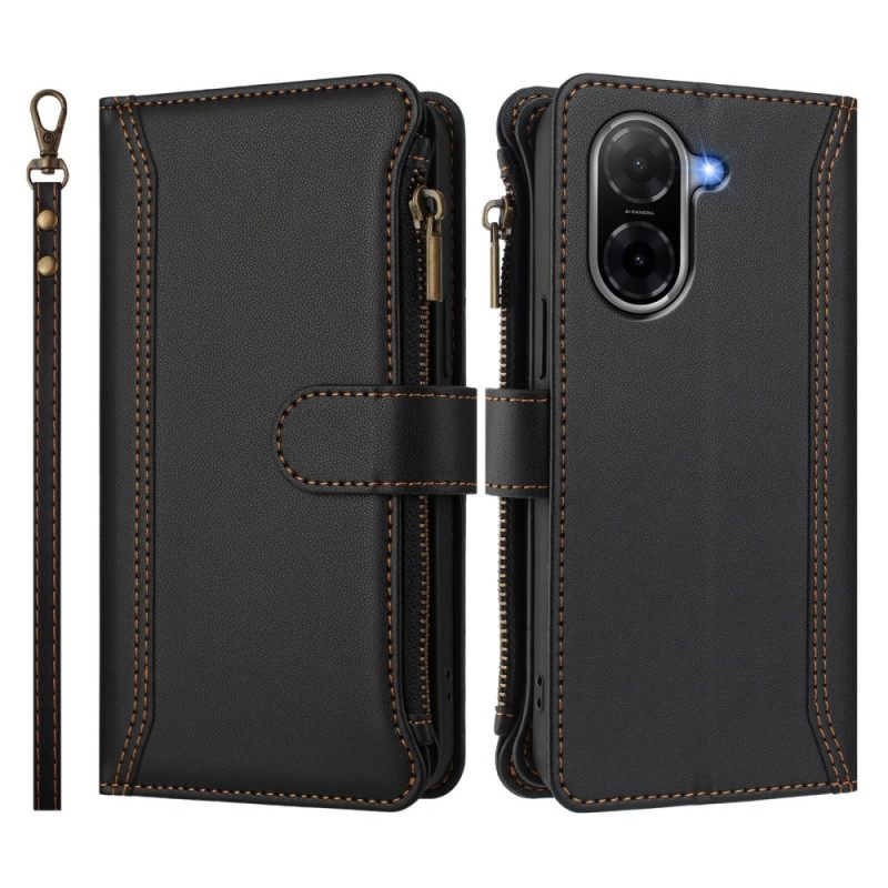 Bescherming Hoesje Poco C71 Portemonnee Met 9 Kaartsleuven En Koord